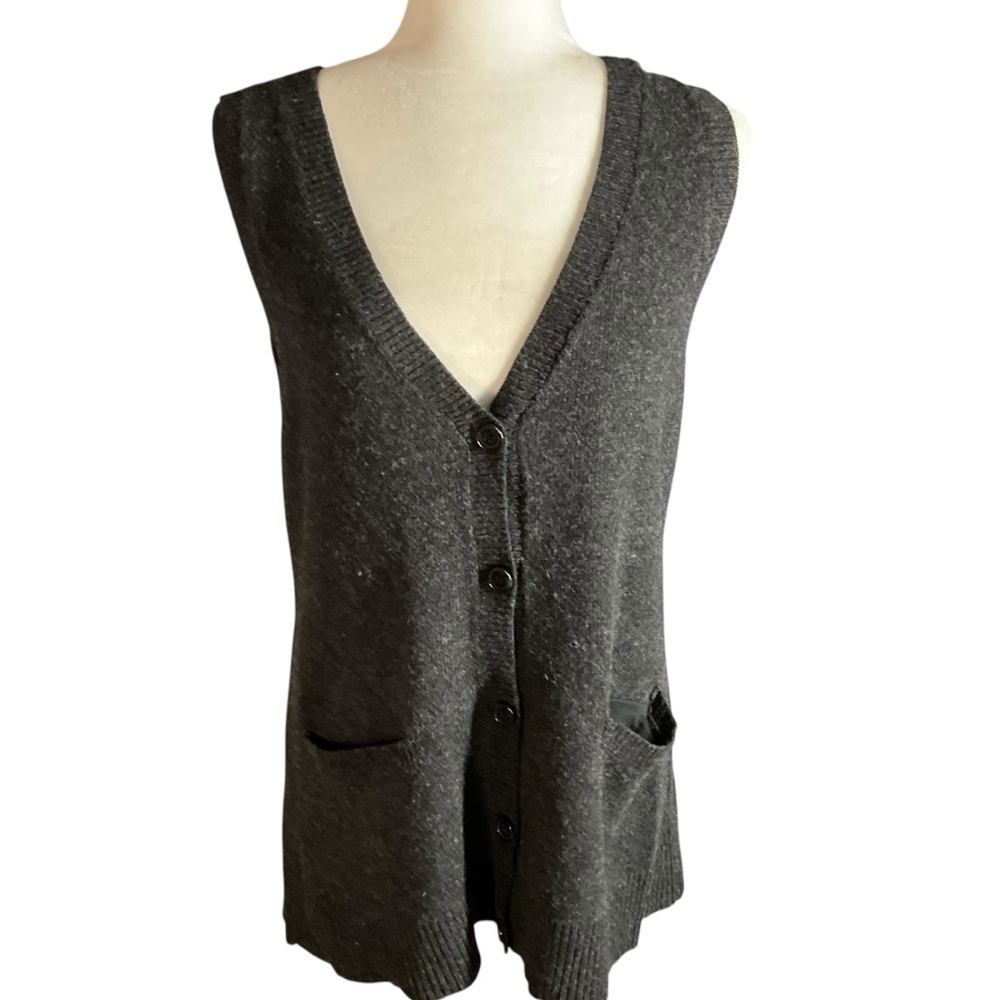 Cabi Wool Blend Charcoal Gray Sleeveless Sweater Vest Size M Style 152